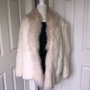 VINTAGE rabbit fur coat (see pics of damage)